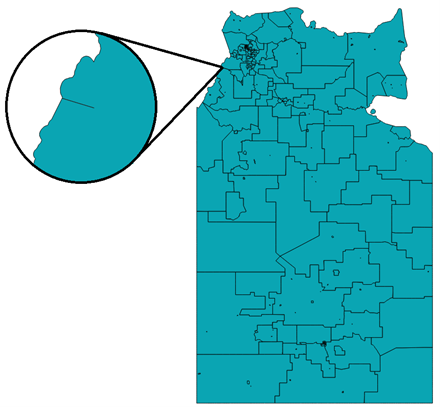 Image of Un-enclosed gaps between Localities in NT
