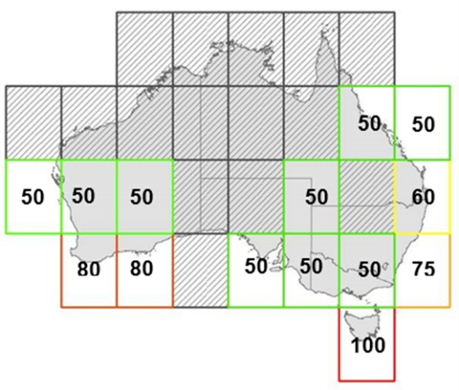 Image of Tree MGA zone capture extents.