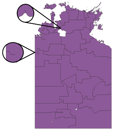 Image of Un-enclosed gaps between Wards in NT